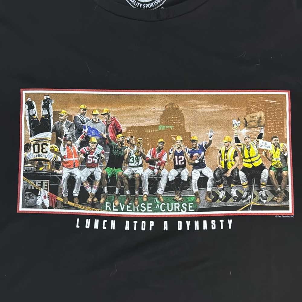 Boston Sports Lunch Atop A Dynasty Patriots Red Sox 3XL Shirt